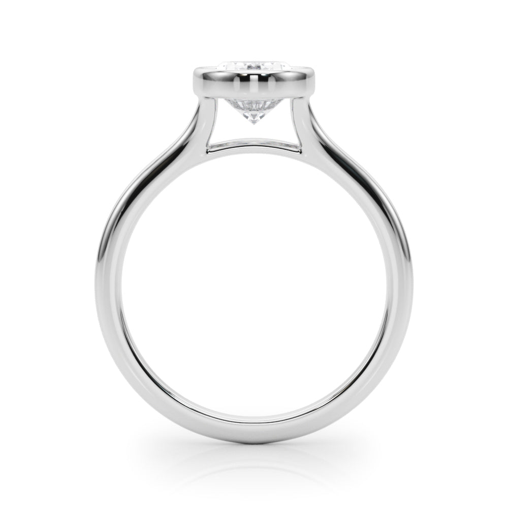 IGI Lab-Grown Oval Diamond Bezel Solitaire Engagement Ring, D Color VVS Clarity
