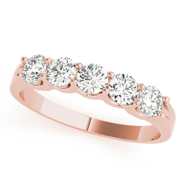 0.25Ct - 2.25Ct Lab-Grown Round Diamond U-Shaped Open Basket Shared Prong Setting 5-Stone Diamond Ring, DE Color VVS Clarity