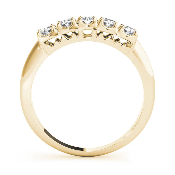 0.33ct Lab-Grown Round Diamond 5-Stone French Style Prong Setting Diamond Ring, DE Color VVS Clarity