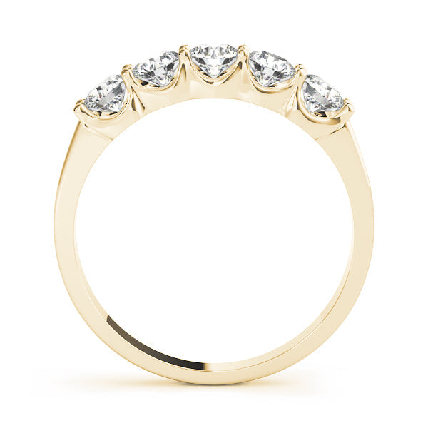 0.25Ct - 2.25Ct Lab-Grown Round Diamond U-Shaped Open Basket Shared Prong Setting 5-Stone Diamond Ring, DE Color VVS Clarity