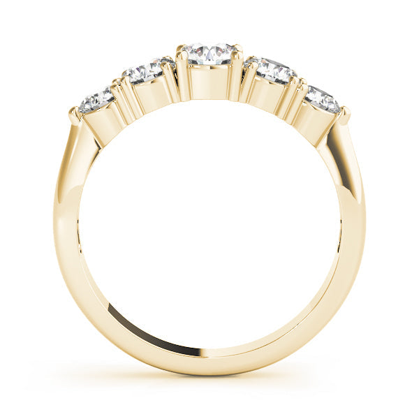 1.00Ct - 2.00Ct Lab-Grown Round Diamond Channel Bar Hybrid Setting 5-Stone Diamond Ring, DE Color VVS Clarity