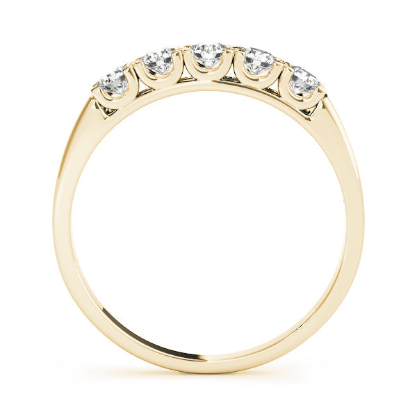 0.10Ct - 1.00Ct Lab-Grown Round Diamond U-Shared Prong Setting 5-Stone Diamond Ring, DE Color VVS Clarity
