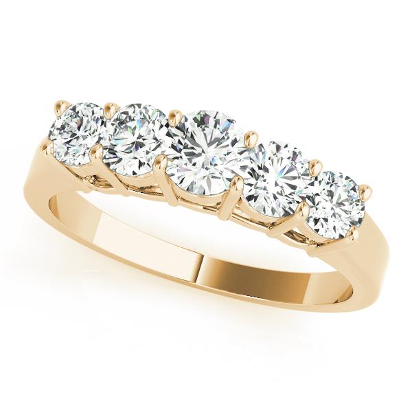 0.25Ct - 1.00Ct Lab-Grown Round Diamond Rectangular Basket Style Shared Prong Setting 5-Stone Diamond Ring, DE Color VVS Clarity