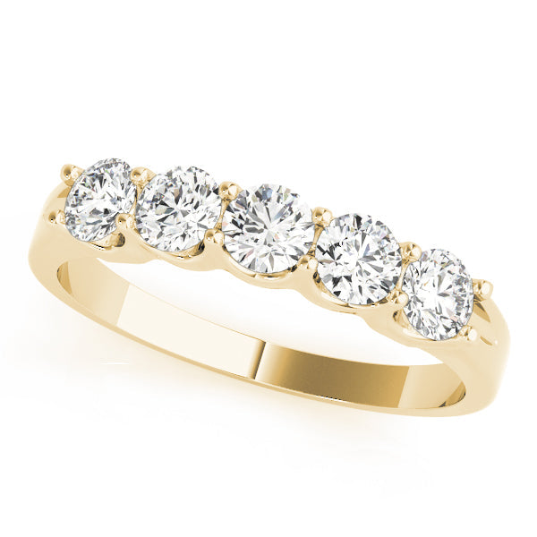 0.25Ct - 2.25Ct Lab-Grown Round Diamond U-Shaped Open Basket Shared Prong Setting 5-Stone Diamond Ring, DE Color VVS Clarity