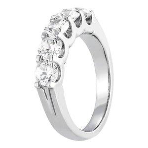 0.25Ct - 2.25Ct Lab-Grown Round Diamond U-Shaped Open Basket Shared Prong Setting 5-Stone Diamond Ring, DE Color VVS Clarity