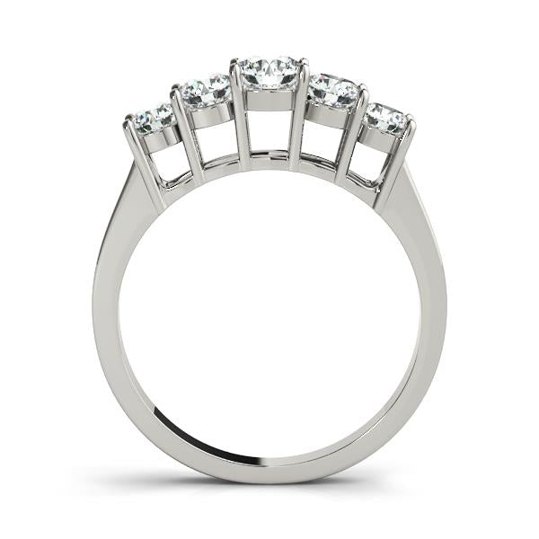 0.25Ct - 1.00Ct Lab-Grown Round Diamond Rectangular Basket Style Shared Prong Setting 5-Stone Diamond Ring, DE Color VVS Clarity