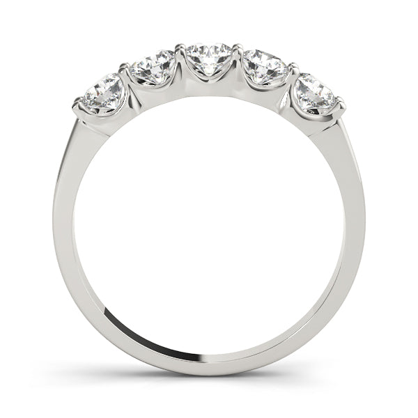 0.25Ct - 2.25Ct Lab-Grown Round Diamond U-Shaped Open Basket Shared Prong Setting 5-Stone Diamond Ring, DE Color VVS Clarity