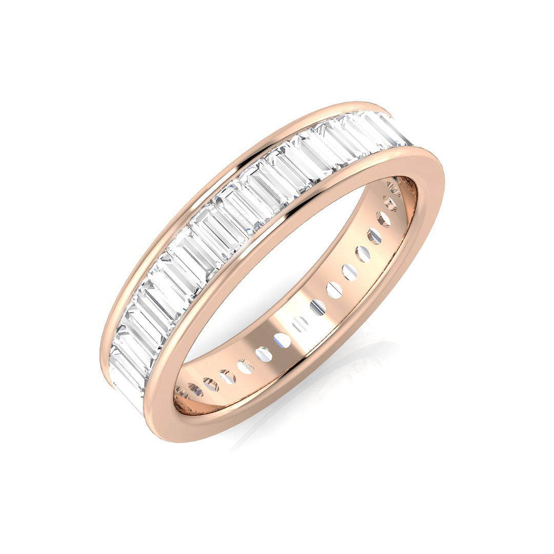 0.50-3.00ct Lab-Grown Baguette Cut D/VVS Diamond Channel Set Full Eternity Ring.