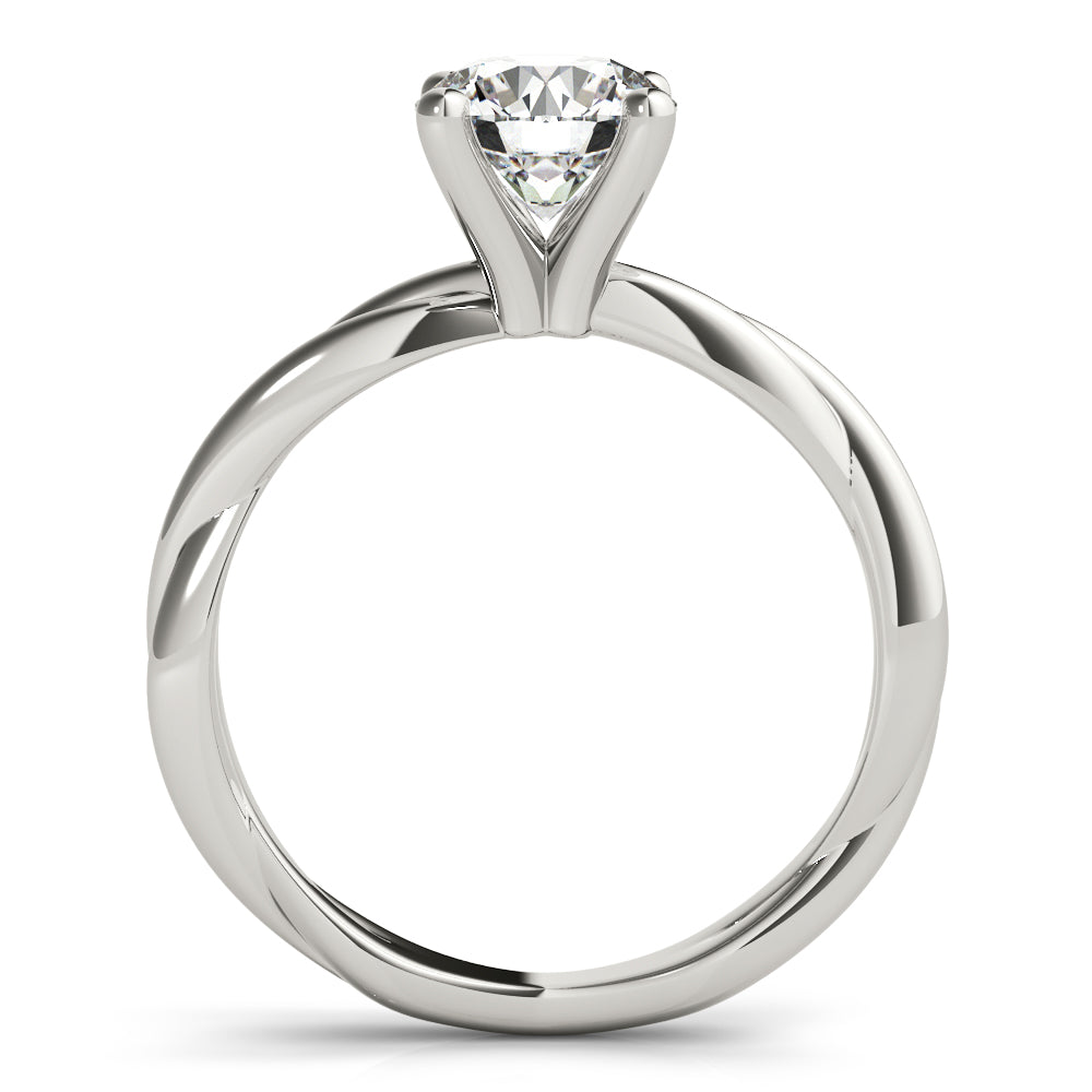 IGI Lab-Grown Round Cut D-VVS Diamond Twisted Engagement Ring.