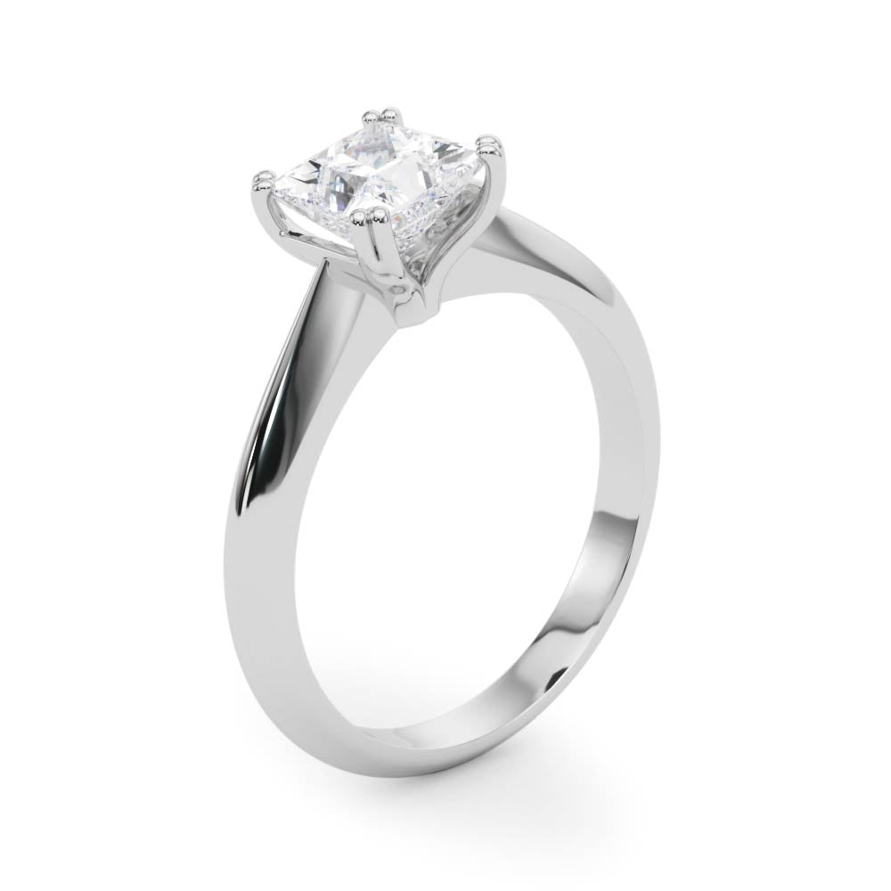 IGI Lab-Grown D-VVS Princess Cut Diamond Four-Prong Heart Shaped Engagement Ring.