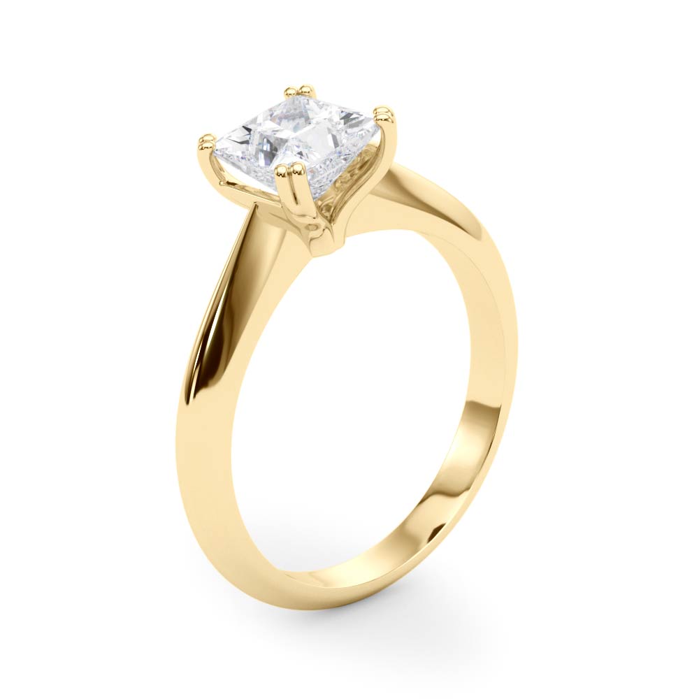 IGI Lab-Grown D-VVS Princess Cut Diamond Four-Prong Heart Shaped Engagement Ring.