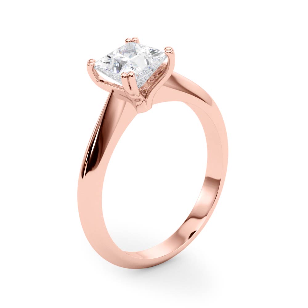 IGI Lab-Grown D-VVS Princess Cut Diamond Four-Prong Heart Shaped Engagement Ring.