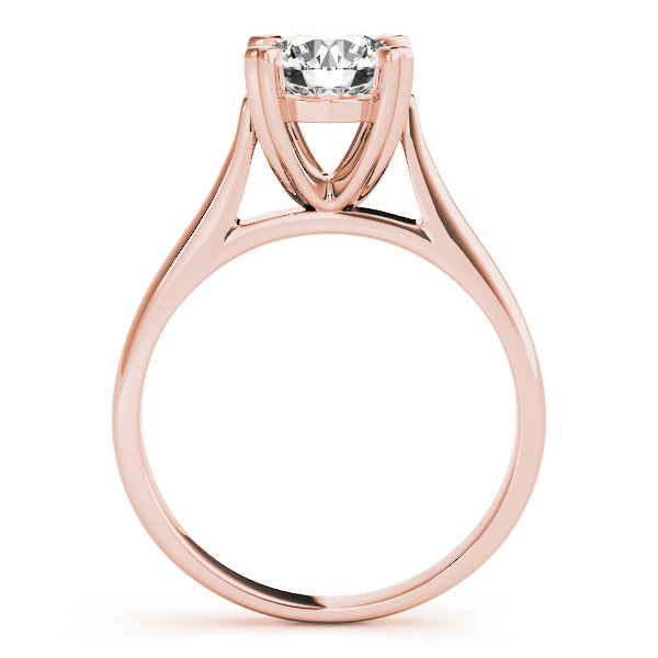 IGI Lab-Grown D-VVS Round Cut Diamond Heart-Shaped Prong Set Engagement Ring.