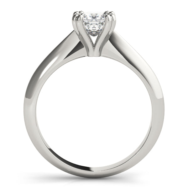 IGI Lab-Grown D-VVS Princess Cut Diamond Four-Prong Heart Shaped Engagement Ring.