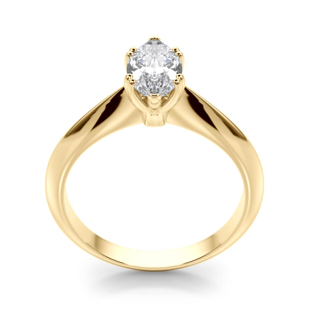 IGI Lab-Grown Marquise Cut Diamond Double Prong Solitaire Engagement Ring.