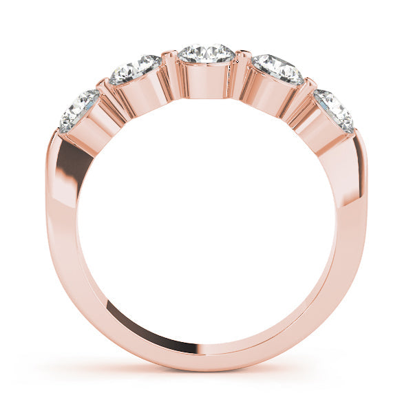 0.25-1.50ct Lab-Grown Round Diamond 5-Stone Shared Prong Diamond Ring, DE Color VVS Clarity