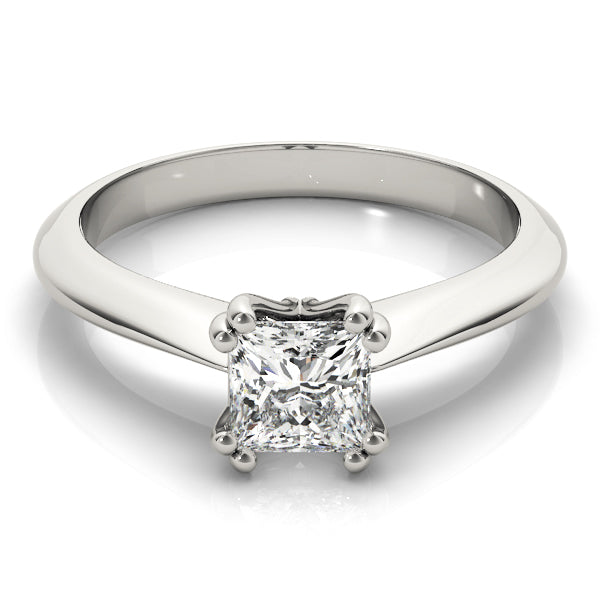 IGI Lab-Grown D-VVS Princess Cut Diamond Four-Prong Heart Shaped Engagement Ring.