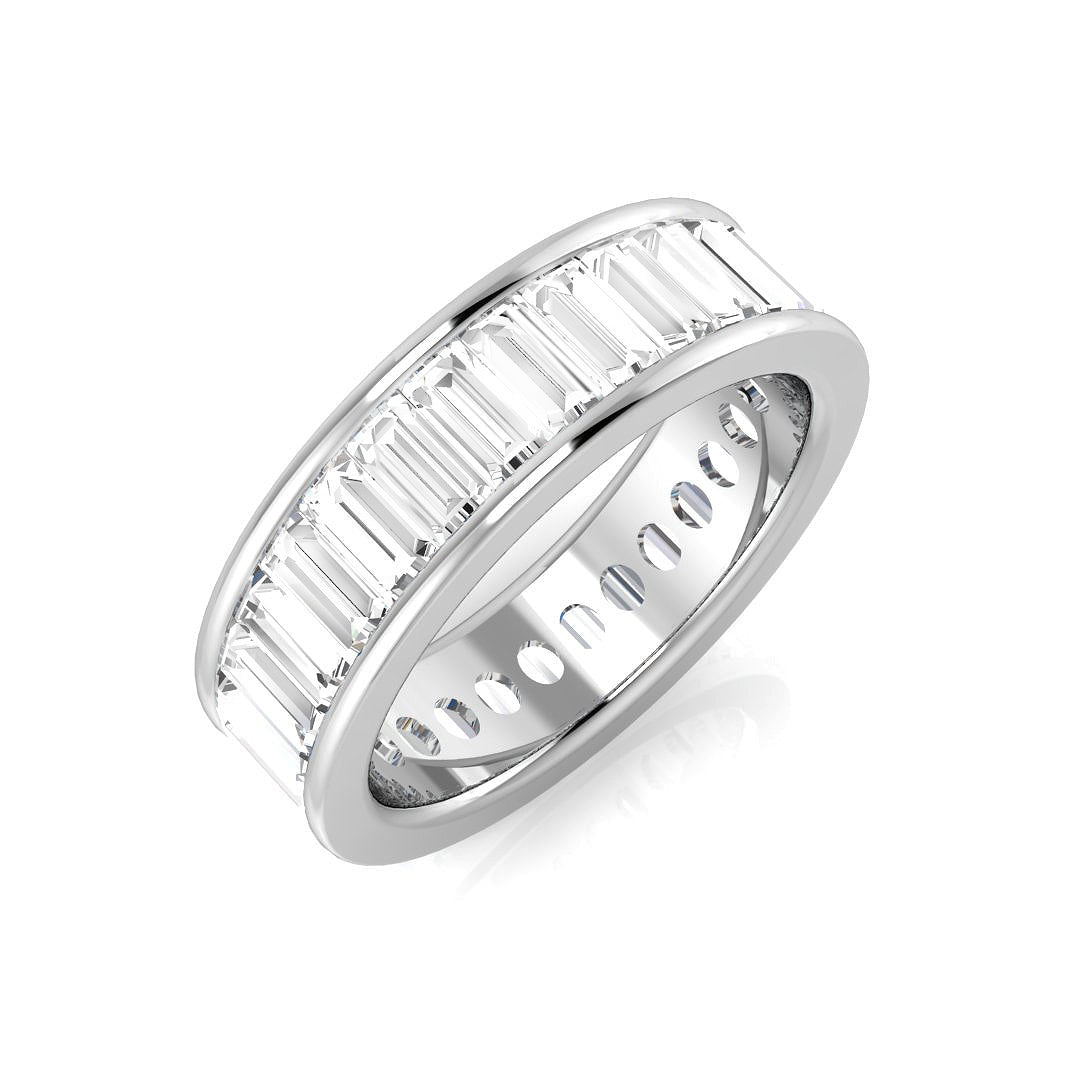 0.50-3.00ct Lab-Grown Baguette Cut D/VVS Diamond Channel Set Full Eternity Ring.