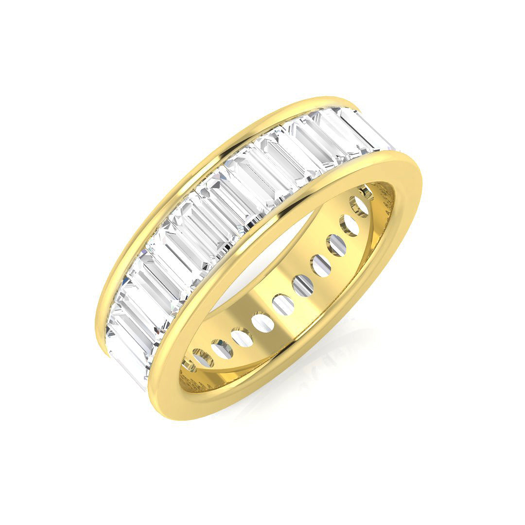 0.50-3.00ct Lab-Grown Baguette Cut D/VVS Diamond Channel Set Full Eternity Ring.