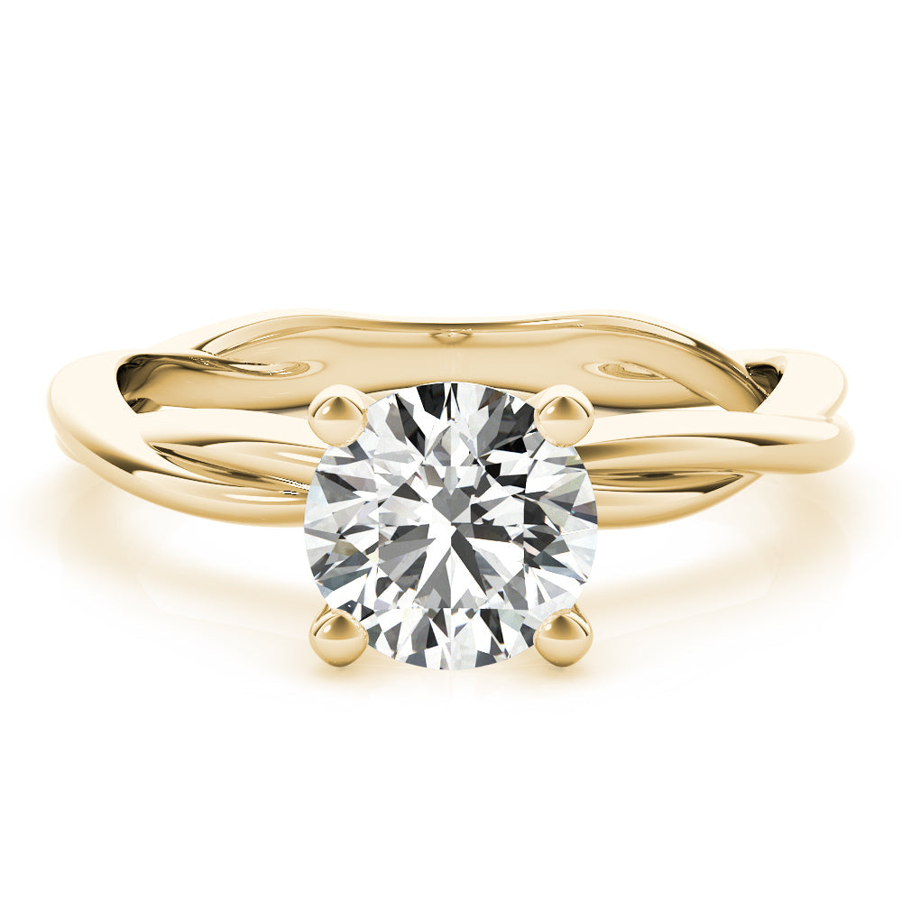 IGI Lab-Grown Round Cut D-VVS Diamond Twisted Engagement Ring.