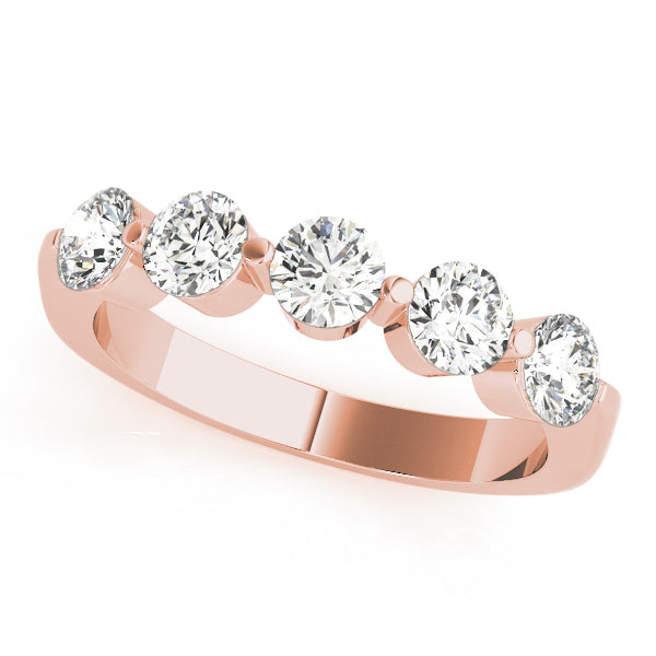 0.25-1.50ct Lab-Grown Round Diamond 5-Stone Shared Prong Diamond Ring, DE Color VVS Clarity