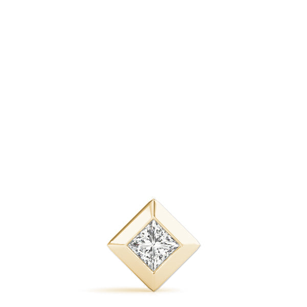 Lab-Grown Princess-Cut Diamond Geometric Bezel Set Pendant Necklace For Women