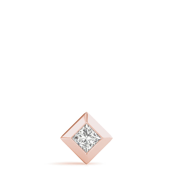 Lab-Grown Princess-Cut Diamond Geometric Bezel Set Pendant Necklace For Women