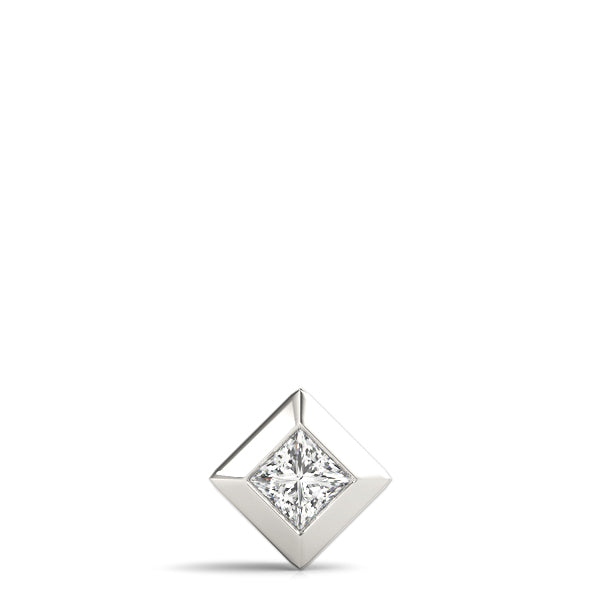 Lab-Grown Princess-Cut Diamond Geometric Bezel Set Pendant Necklace For Women