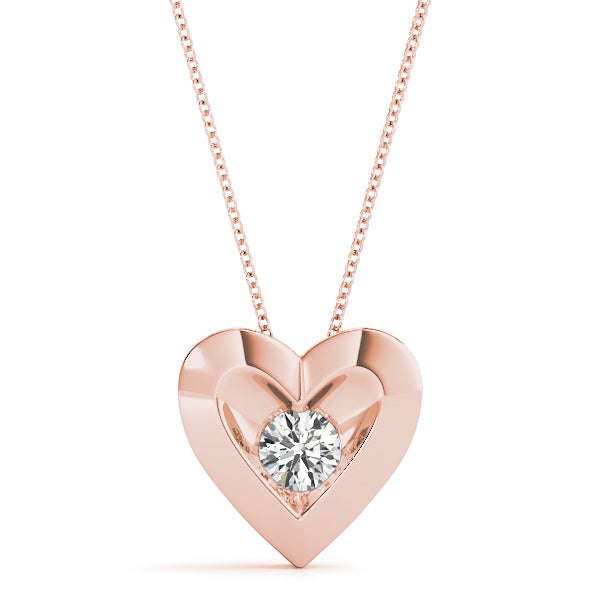 Natural Diamond Heart Shape Pendant For Women