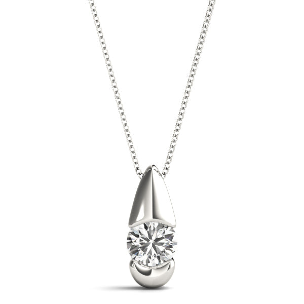 0.20 Ct To 2.00 Ct Round Shape Diamond-Cut Teardrop Necklace