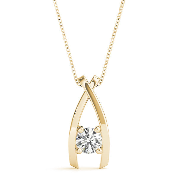 0.20 Ct To 2.00 Ct Natural Round Diamond 4-Prong Pendant