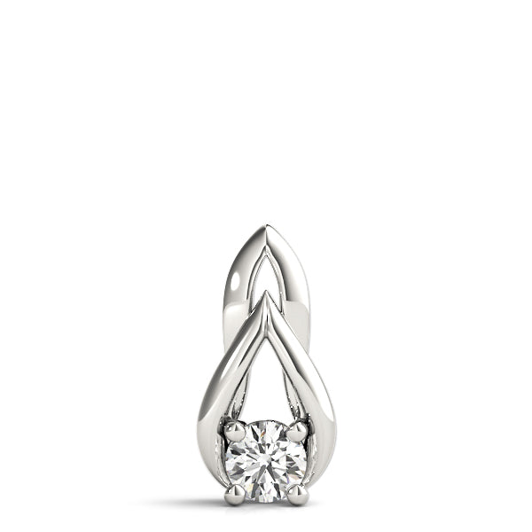 0.20 Ct To 2.00 Ct Natural Round Solitaire Diamond Pendant in 4-Prong Teardrop