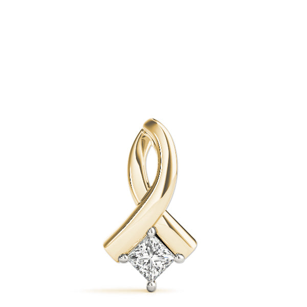 Lab-Grown D-VVS Princess-Cut Diamond Twist Pendant Necklace For Women