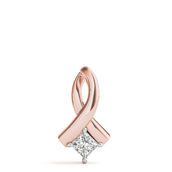 Lab-Grown D-VVS Princess-Cut Diamond Twist Pendant Necklace For Women