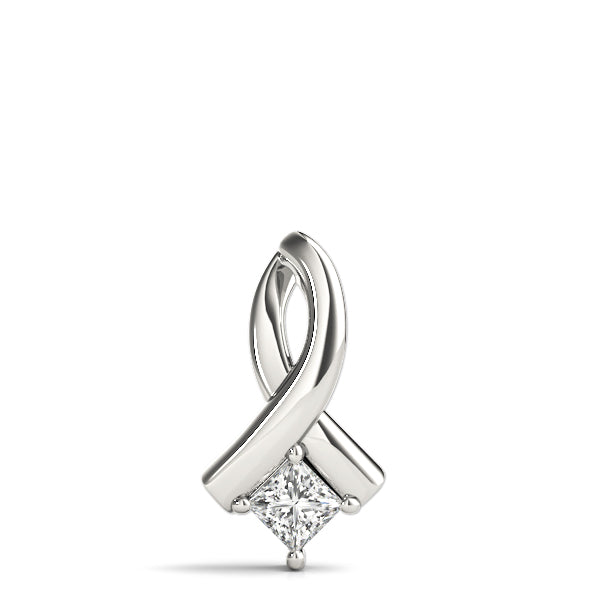 Lab-Grown D-VVS Princess-Cut Diamond Twist Pendant Necklace For Women