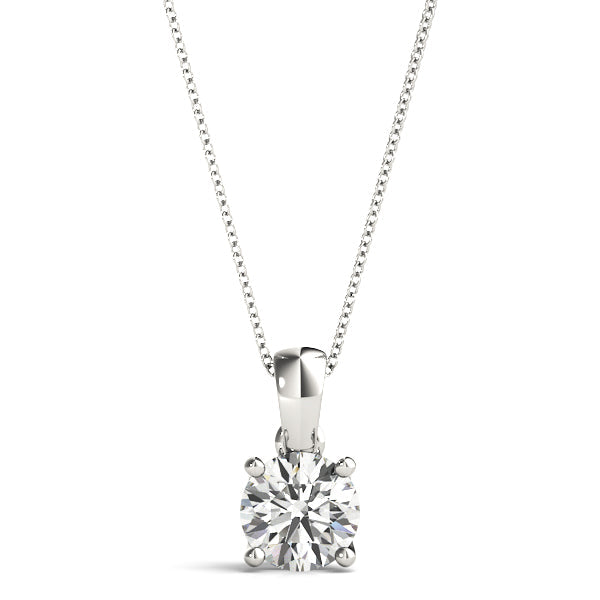 Natural Round Solitaire Diamond Pendant For Women, 4 Claw Set, 0.20 Ct To 2.00 Ct