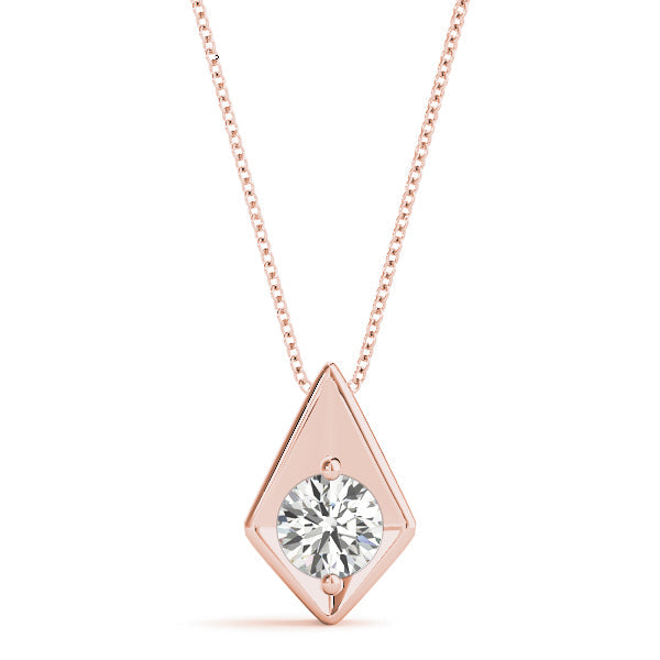 0.20 Ct To 2.00 Ct Round Shape Diamond Triangular Necklace