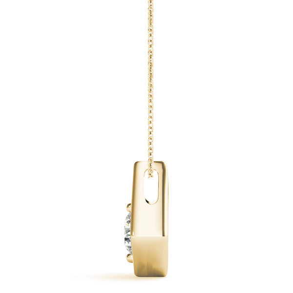 Lab-Grown D-VVS Round Cut Diamond Triangular Shape Necklace Pendant.