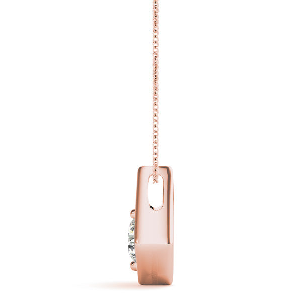 Lab-Grown D-VVS Round Cut Diamond Triangular Shape Necklace Pendant.