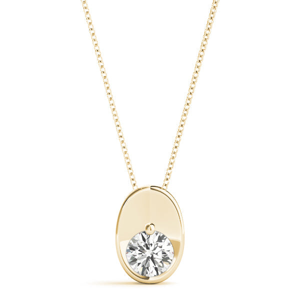 0.20 Ct To 2.00 Ct Classic Round Diamond Oval Necklace