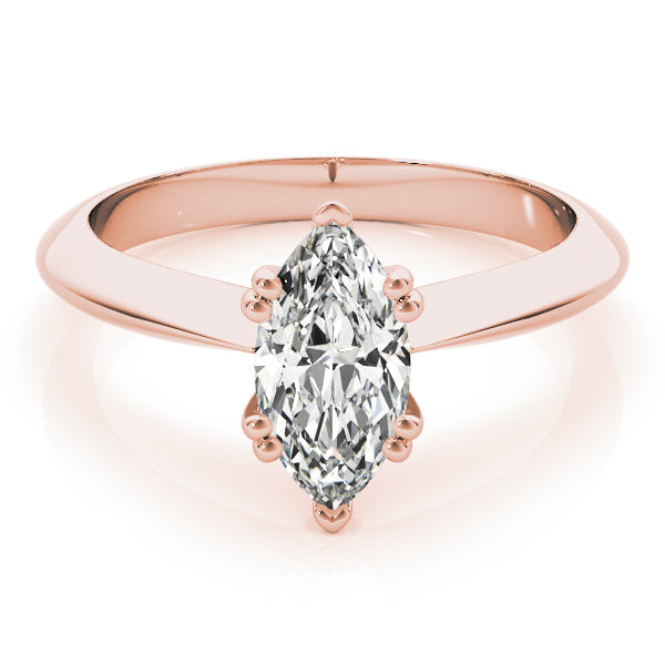 IGI Lab-Grown Marquise Cut Diamond Double Prong Solitaire Engagement Ring.