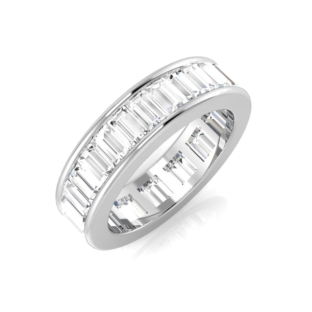 0.50-3.00ct Lab-Grown Baguette Cut D/VVS Diamond Channel Set Full Eternity Ring.