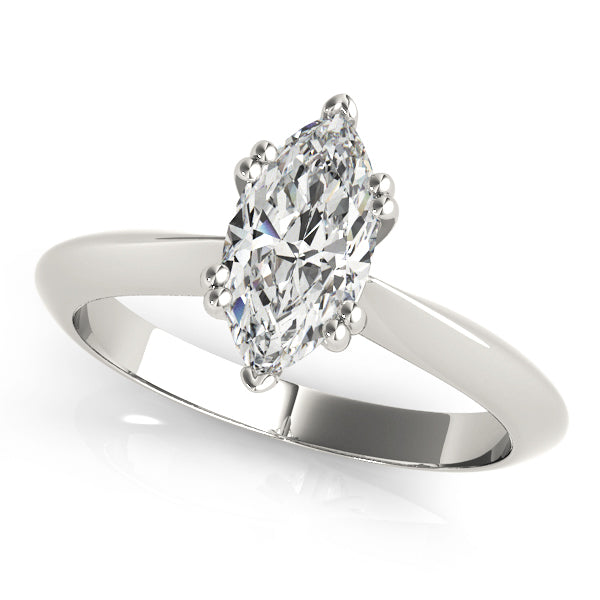 IGI Lab-Grown Marquise Cut Diamond Double Prong Solitaire Engagement Ring.