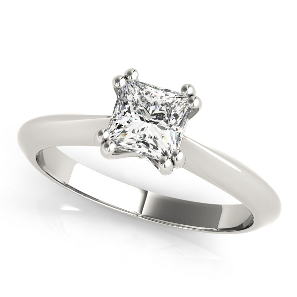 IGI Lab-Grown D-VVS Princess Cut Diamond Four-Prong Heart Shaped Engagement Ring.