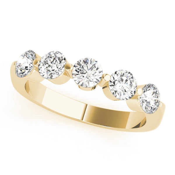 0.25-1.50ct Lab-Grown Round Diamond 5-Stone Shared Prong Diamond Ring, DE Color VVS Clarity