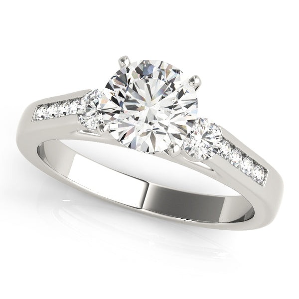 Lab Grown Round Cut D/VVS Diamond 3-Stone Engagement Ring