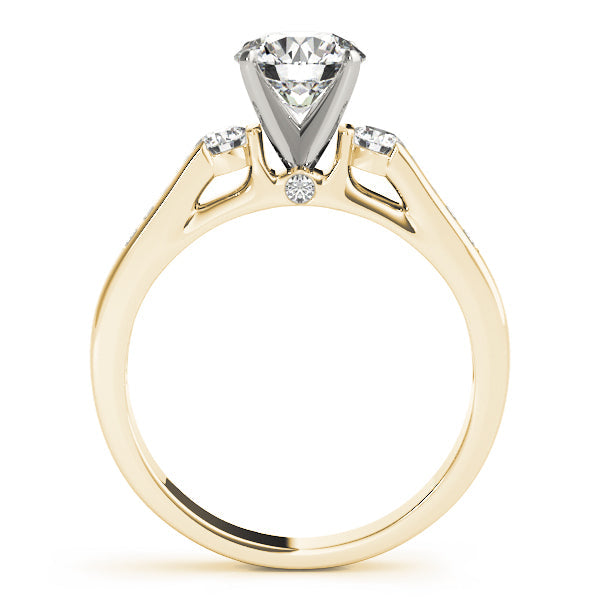 Lab Grown Round Cut D/VVS Diamond 3-Stone Engagement Ring