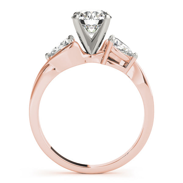 Lab Grown Three Stone Pear & Round Cut D/VVS Diamond Engagement Ring