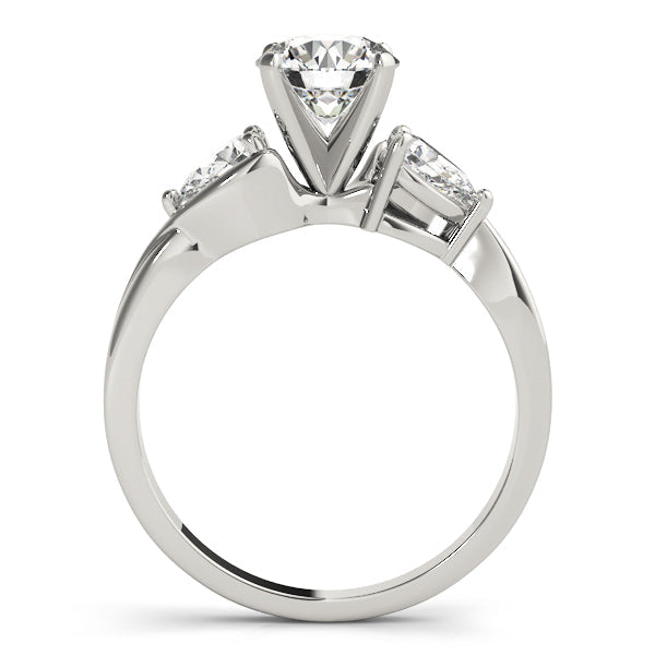 Lab Grown Three Stone Pear & Round Cut D/VVS Diamond Engagement Ring