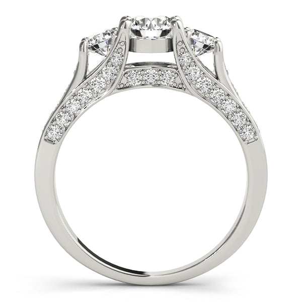 3-Stone Lab Grown D/VVS Round Cut Diamond Ring